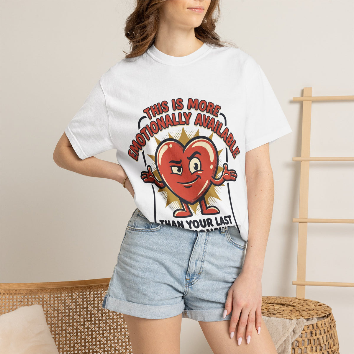 This Is More Emotionally Available Than Your Last Relationship — Retro Heart Graphic Tee