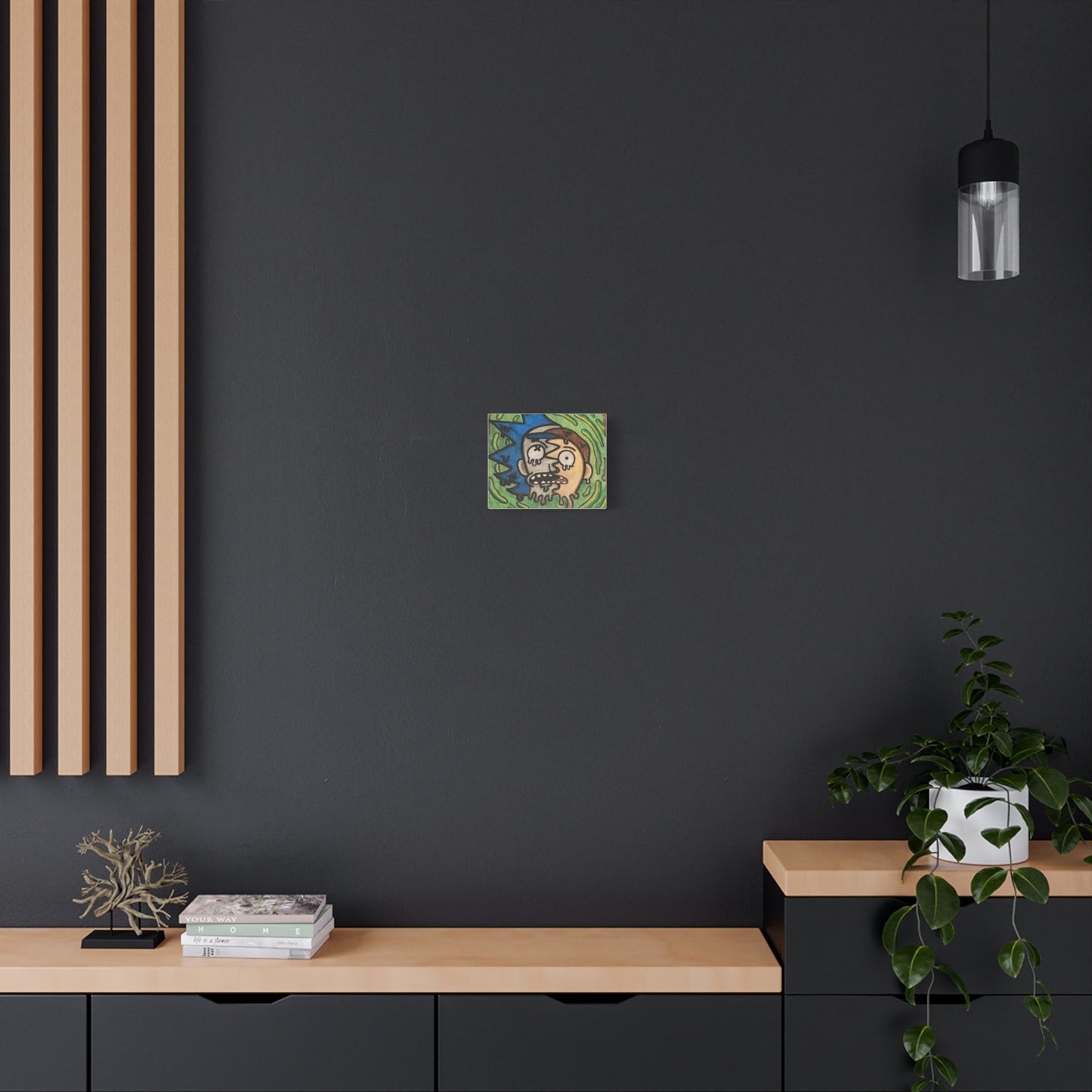 Interdimensional Glitch Canvas — Melting Portal Figure Hand-Painted Style Wall Art