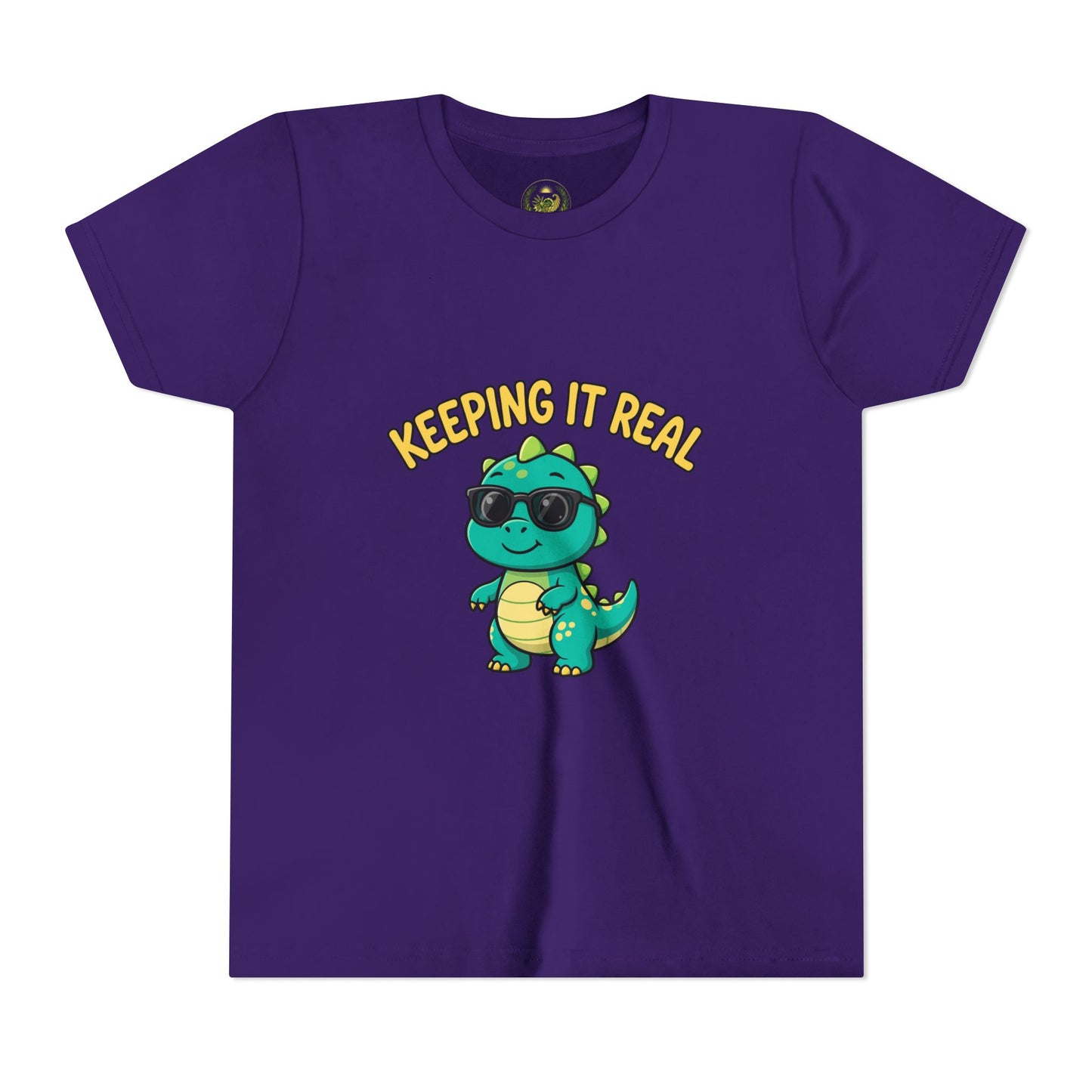 Kids Tee - "Keeping It Real" Cool Dino Graphic Youth T-Shirt