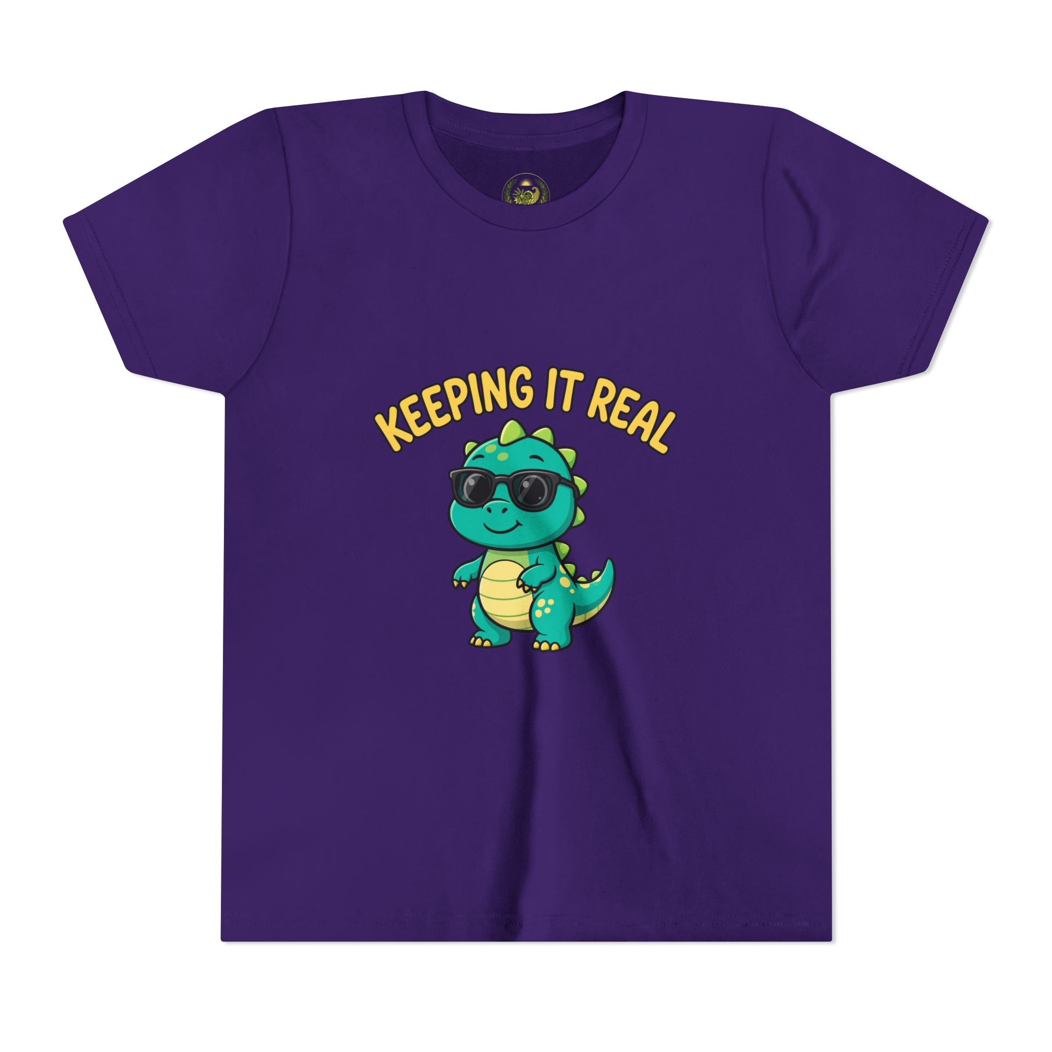 Kids Tee - "Keeping It Real" Cool Dino Graphic Youth T-Shirt