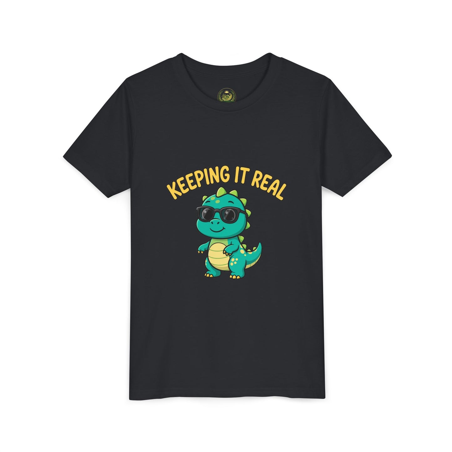 Kids Tee - "Keeping It Real" Cool Dino Graphic Youth T-Shirt