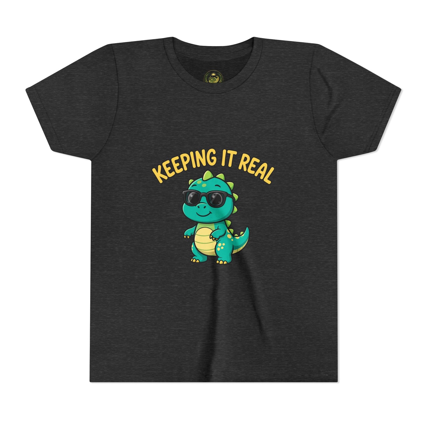 Kids Tee - "Keeping It Real" Cool Dino Graphic Youth T-Shirt