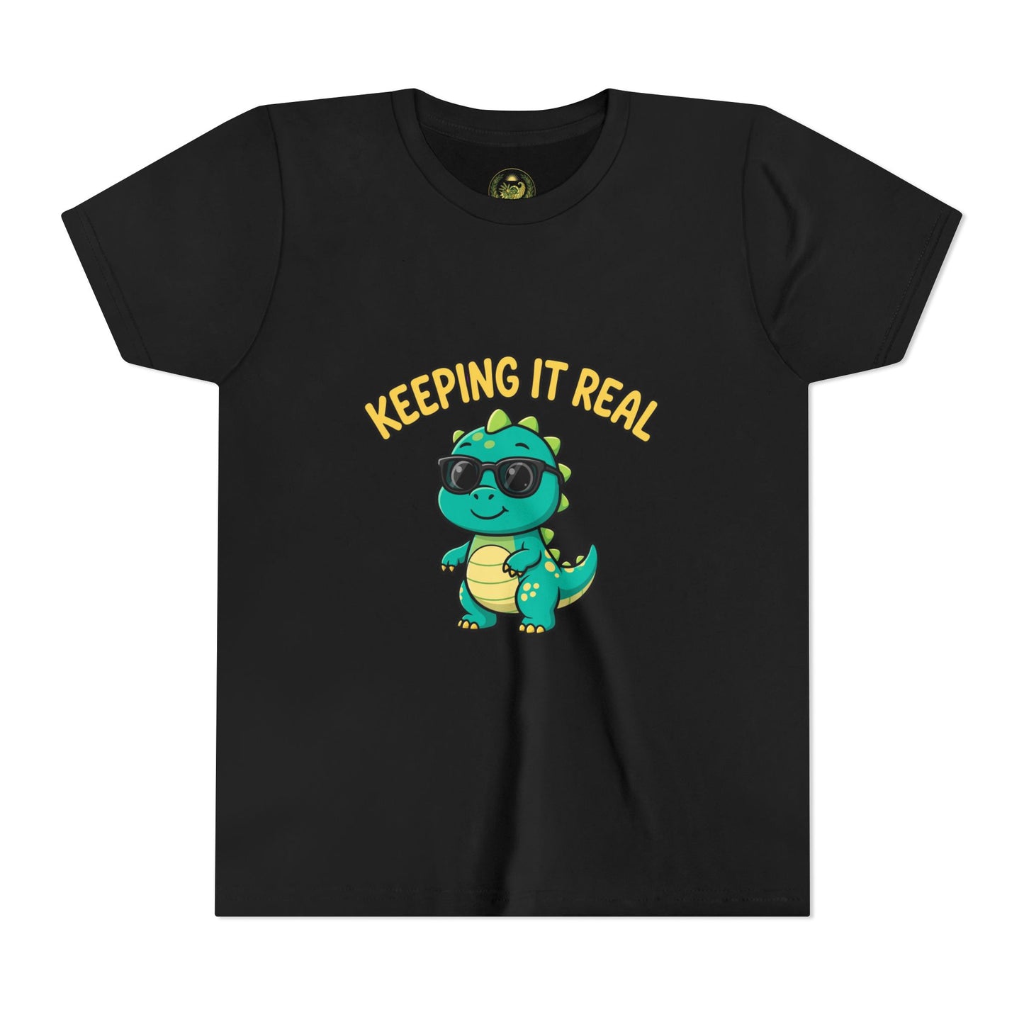 Kids Tee - "Keeping It Real" Cool Dino Graphic Youth T-Shirt