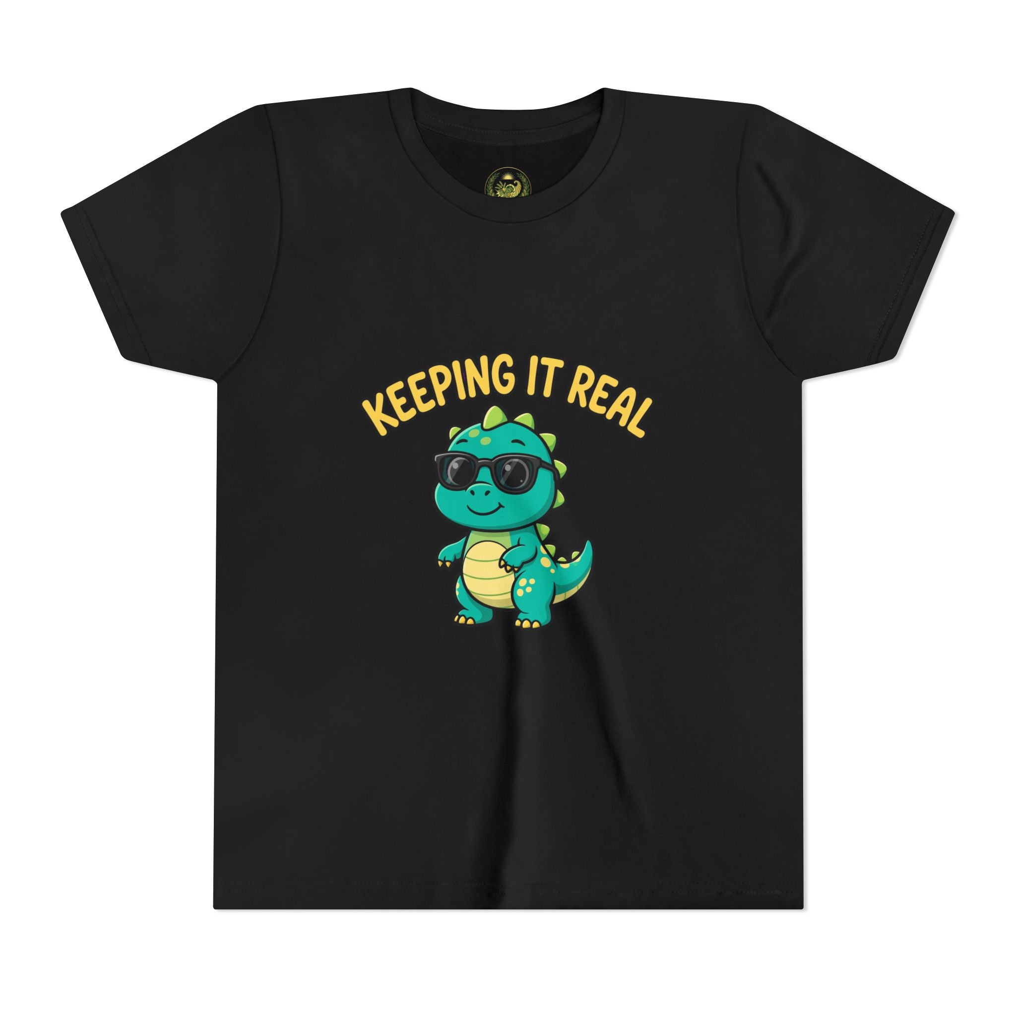 Kids Tee - "Keeping It Real" Cool Dino Graphic Youth T-Shirt