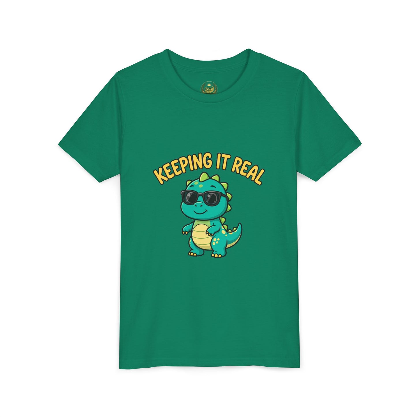 Kids Tee - "Keeping It Real" Cool Dino Graphic Youth T-Shirt