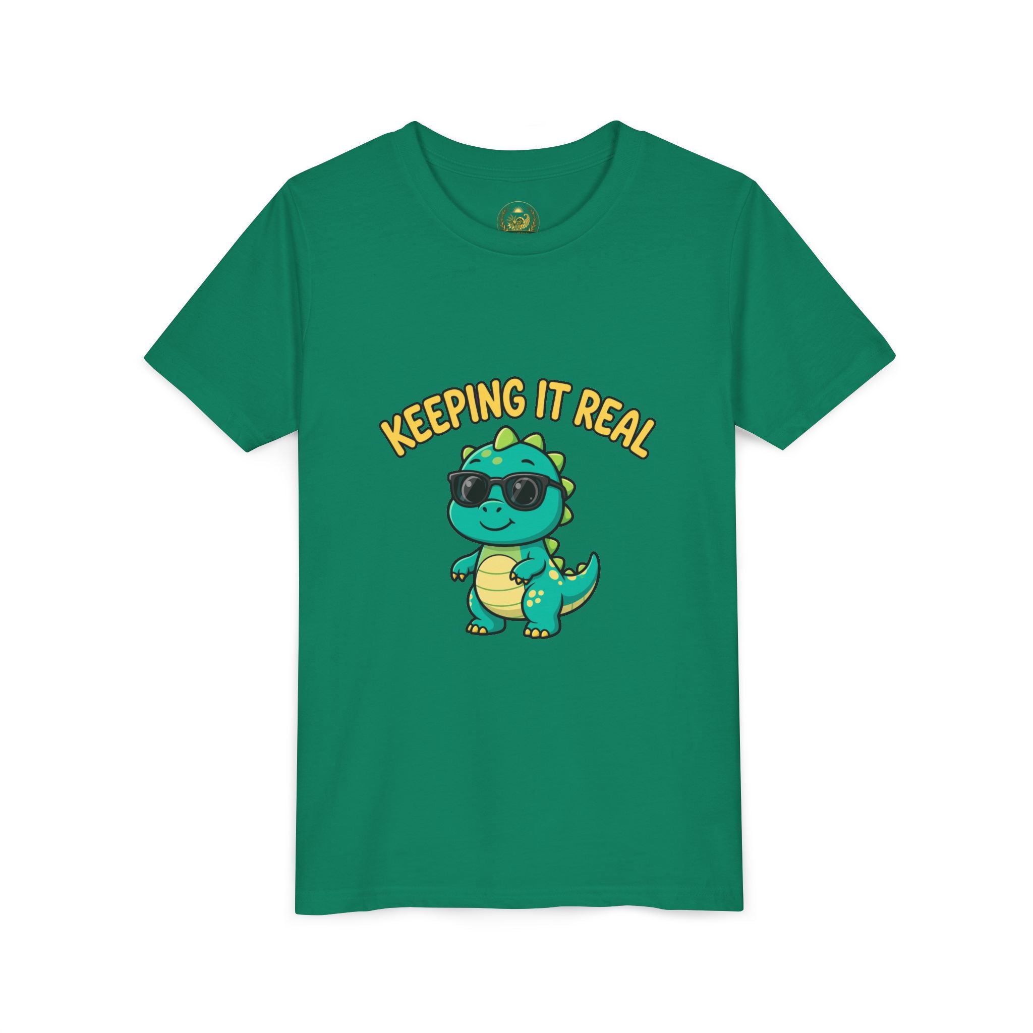 Kids Tee - "Keeping It Real" Cool Dino Graphic Youth T-Shirt