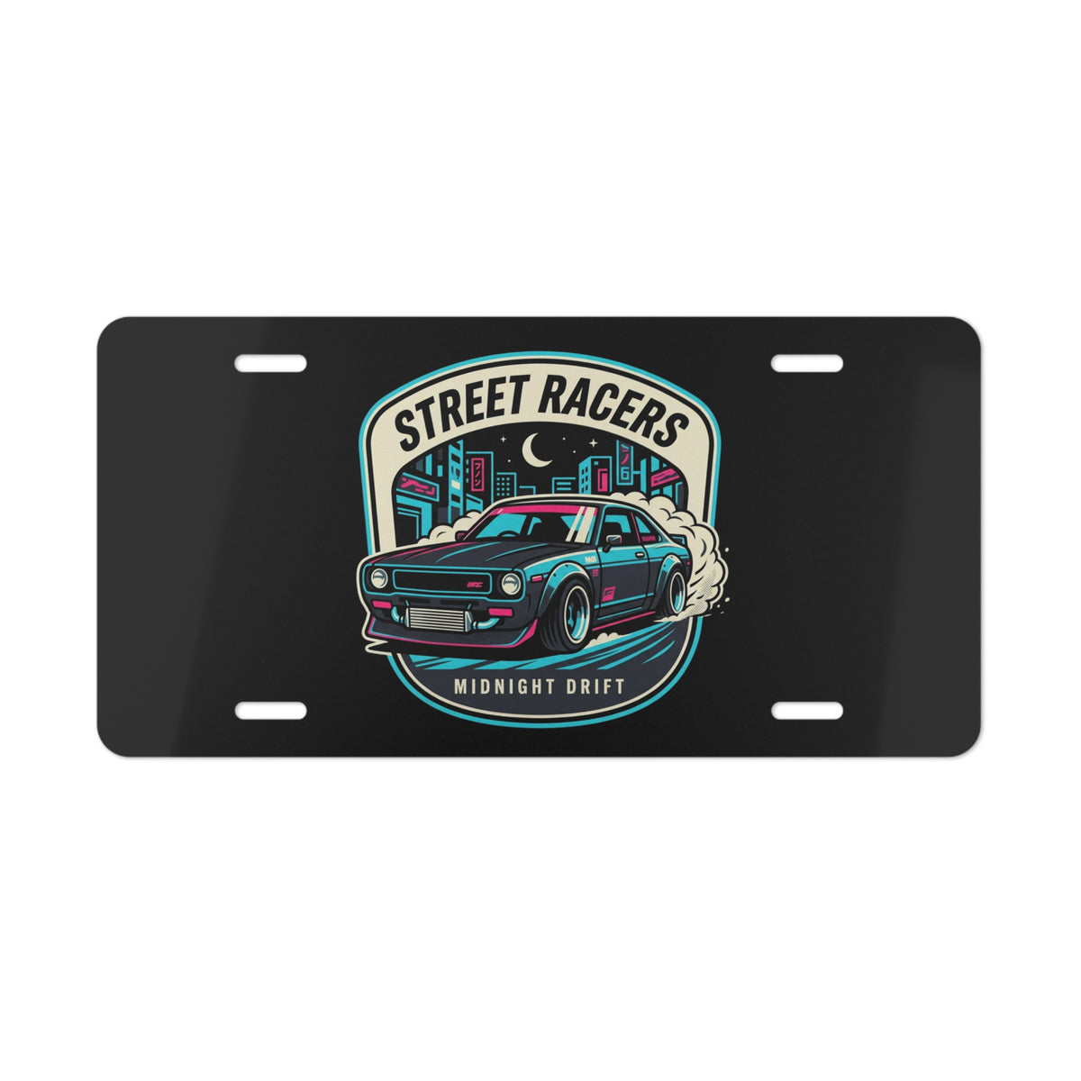 Midnight Drift License Plate — Street Racers Retro Neon Car Plate