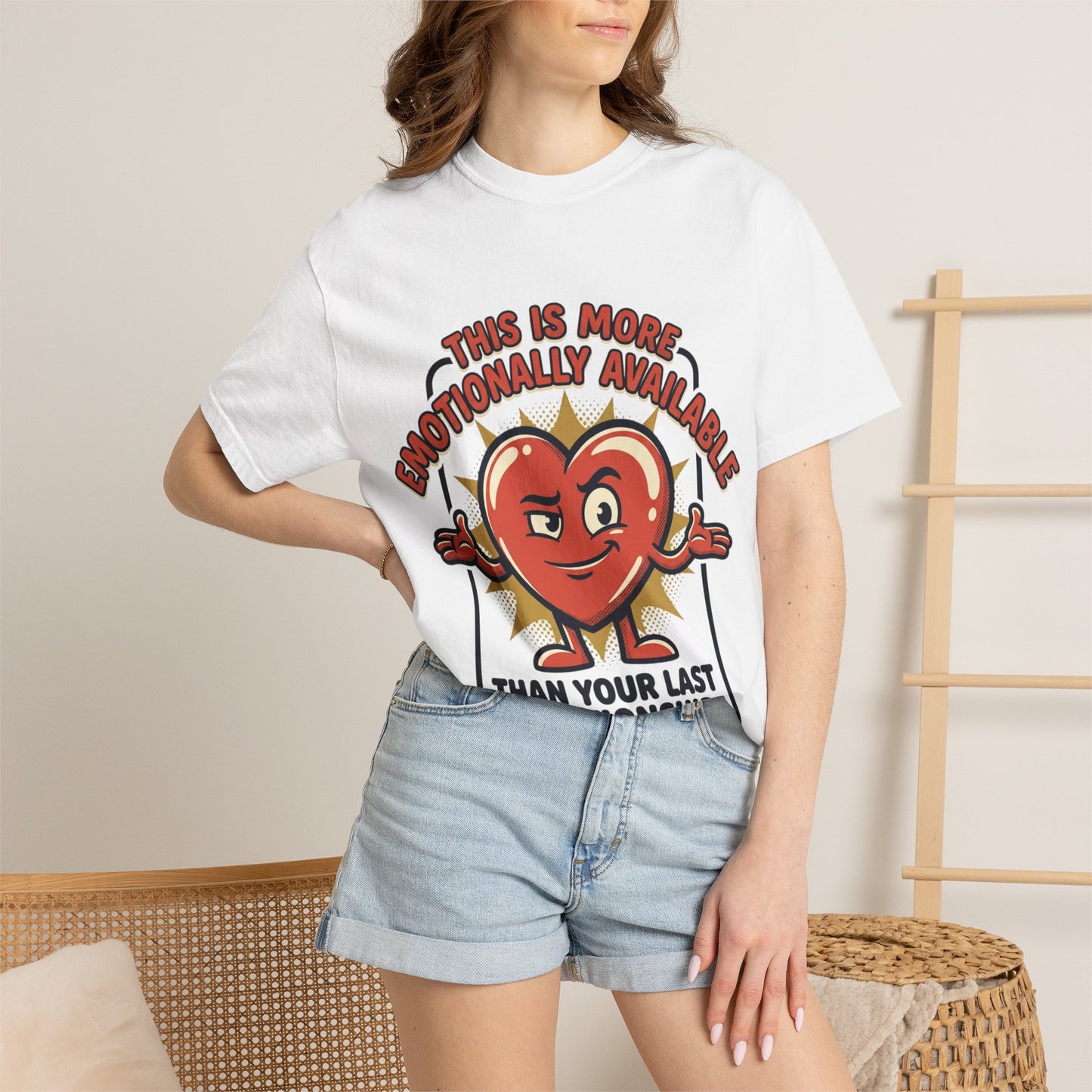 This Is More Emotionally Available Than Your Last Relationship — Retro Heart Graphic Tee