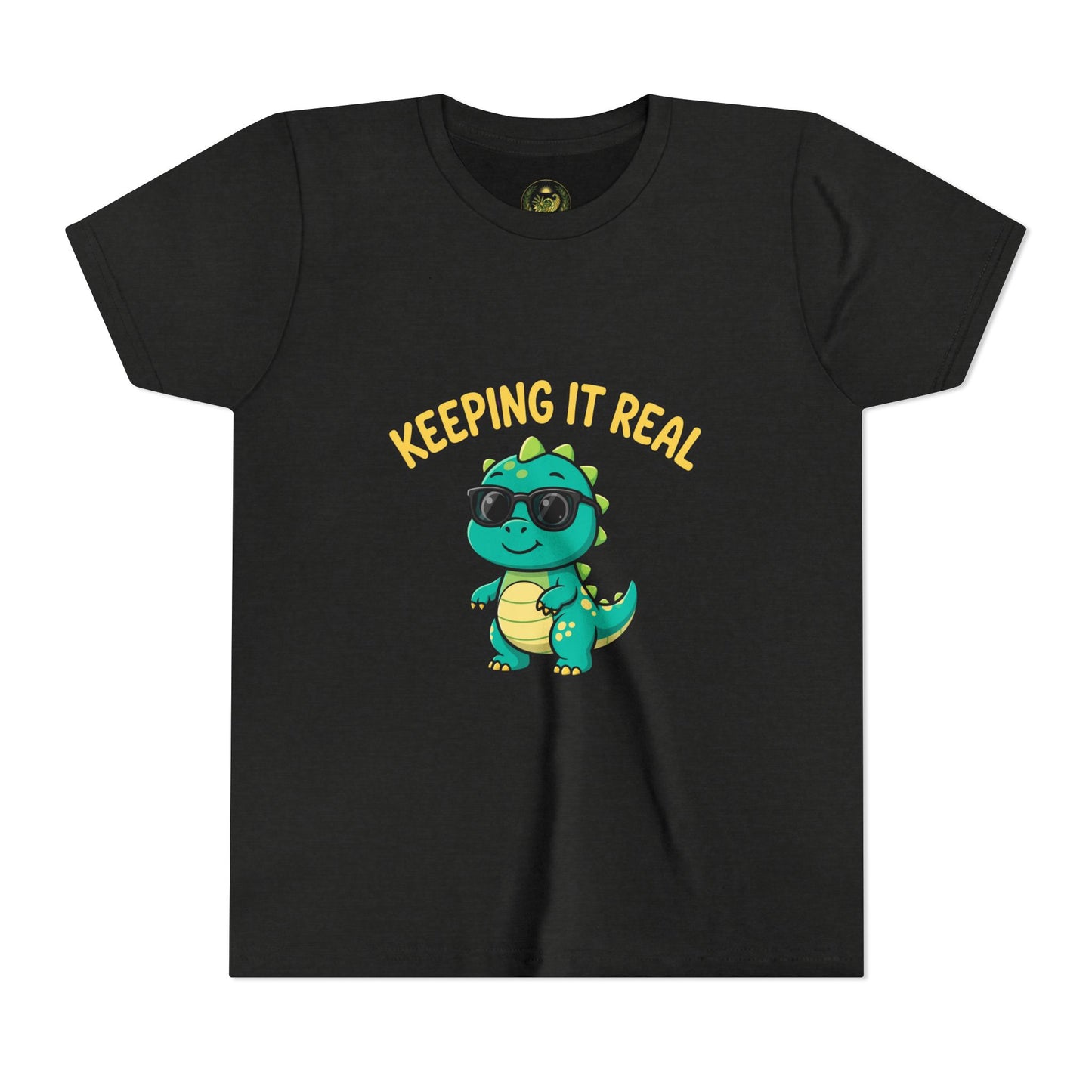 Kids Tee - "Keeping It Real" Cool Dino Graphic Youth T-Shirt