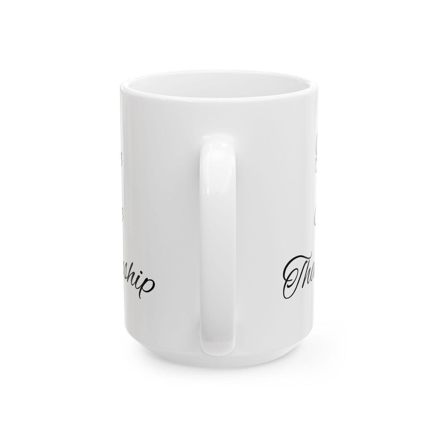 Romantic Script Ceramic Mug — "Quietly In Love" Coffee & Tea Cup (11oz/15oz)