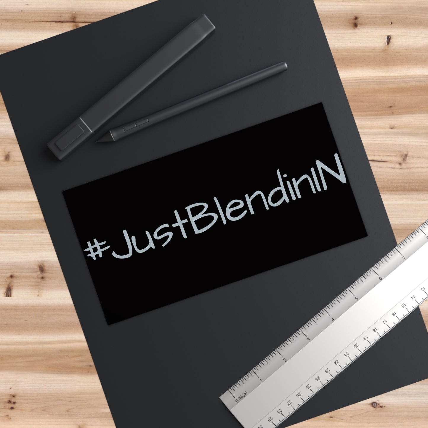#JustBlendinIN Bumper Sticker – Funny Hashtag Vinyl Decal for Cars