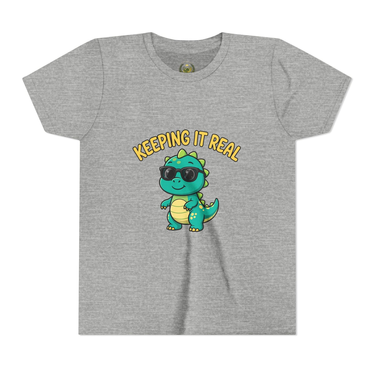 Kids Tee - "Keeping It Real" Cool Dino Graphic Youth T-Shirt
