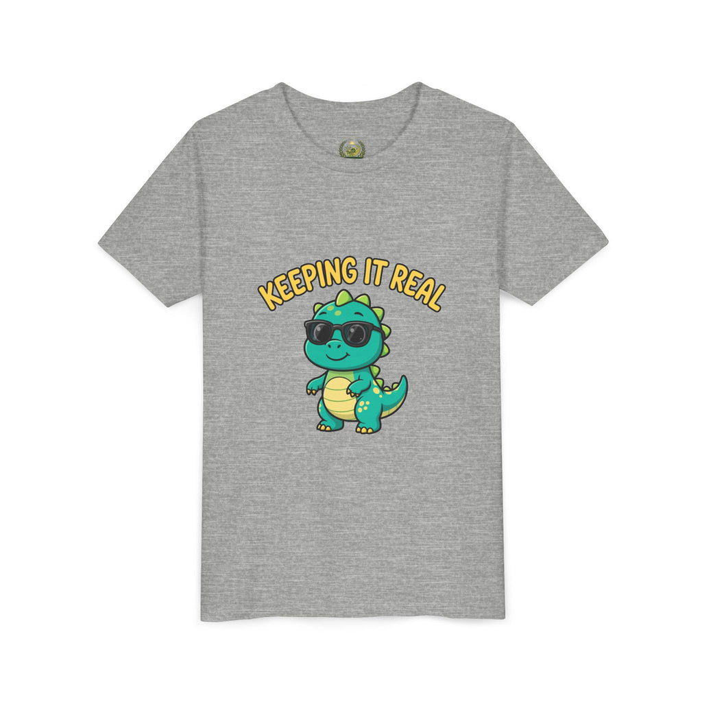 Kids Tee - "Keeping It Real" Cool Dino Graphic Youth T-Shirt