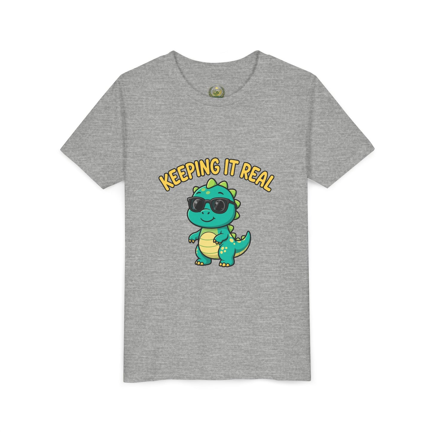 Kids Tee - "Keeping It Real" Cool Dino Graphic Youth T-Shirt