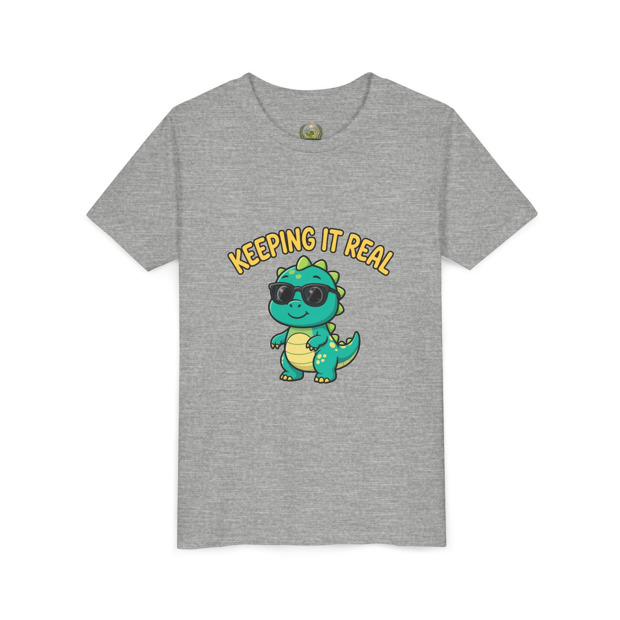 Kids Tee - "Keeping It Real" Cool Dino Graphic Youth T-Shirt