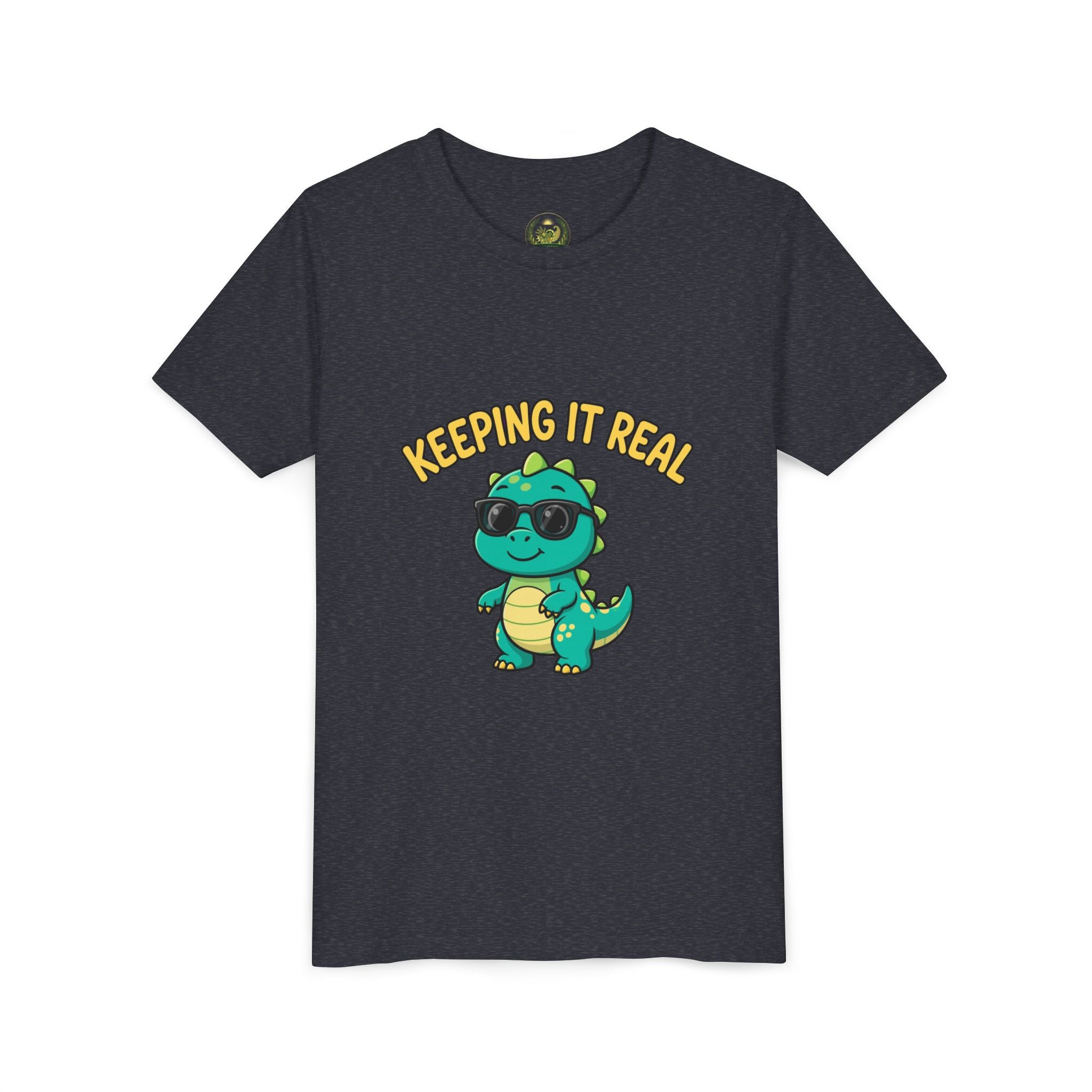 Kids Tee - "Keeping It Real" Cool Dino Graphic Youth T-Shirt