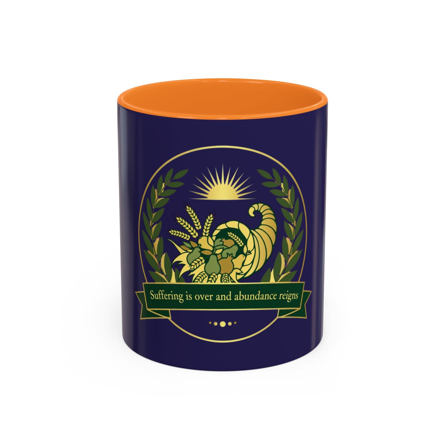 Cornucopia Abundance Mug — "Suffering is over and abundance reigns" Ceramic Coffee Cup (11oz/15oz)