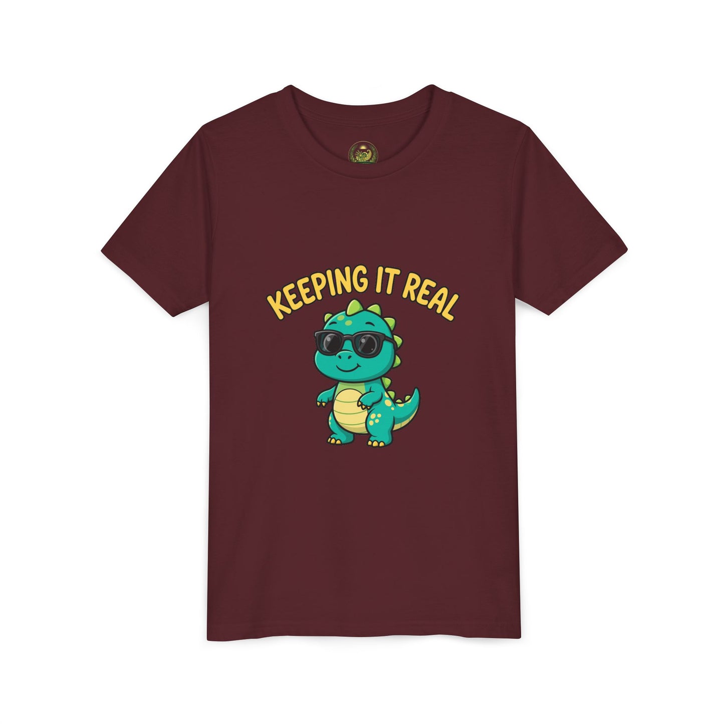 Kids Tee - "Keeping It Real" Cool Dino Graphic Youth T-Shirt
