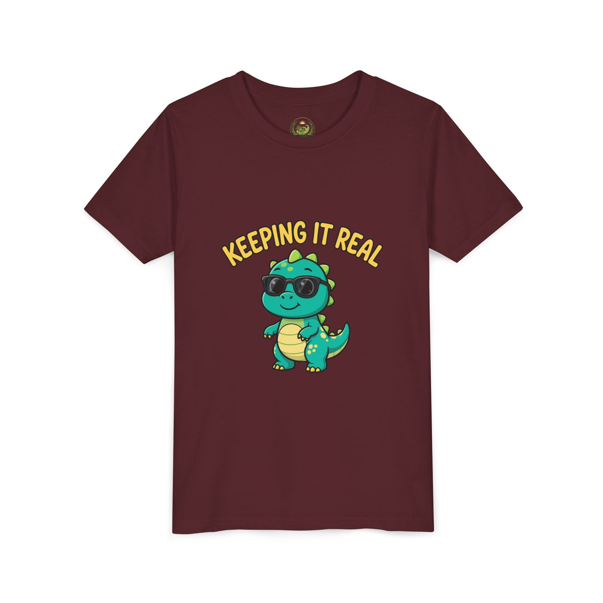 Kids Tee - "Keeping It Real" Cool Dino Graphic Youth T-Shirt