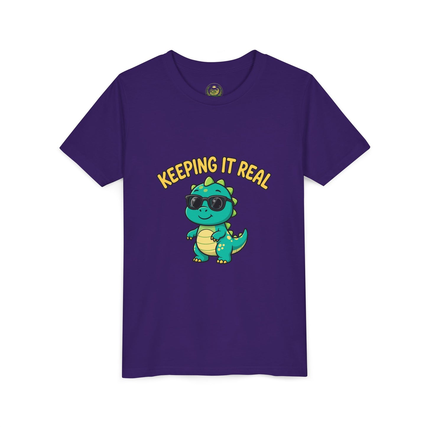 Kids Tee - "Keeping It Real" Cool Dino Graphic Youth T-Shirt
