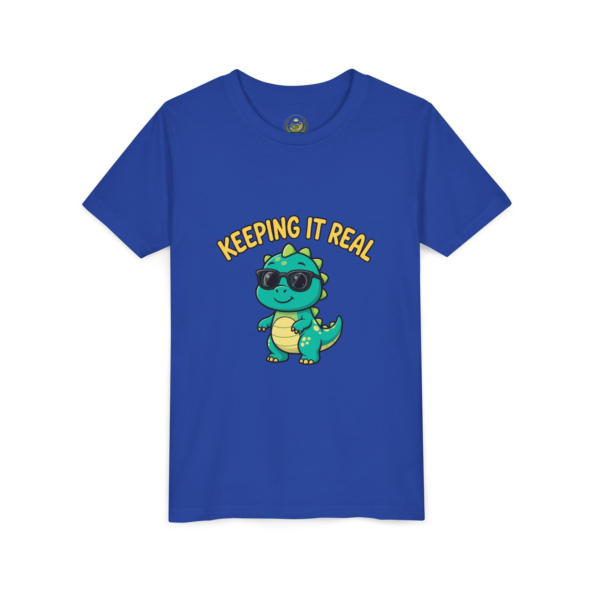 Kids Tee - "Keeping It Real" Cool Dino Graphic Youth T-Shirt