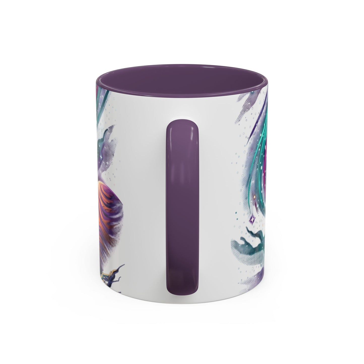 Cosmic Galaxy Satellite Accent Mug — Swirling Nebula Full-Wrap 11oz