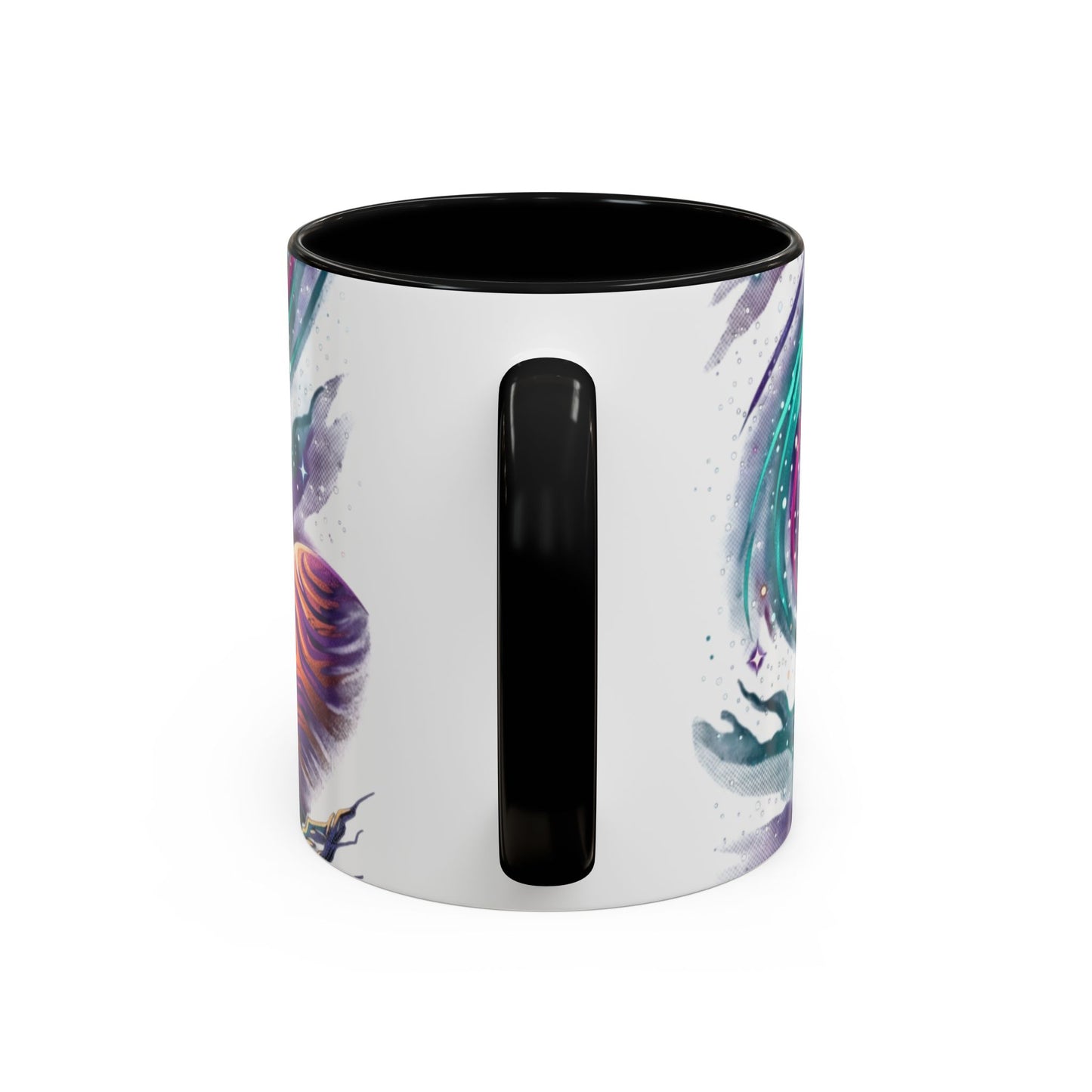 Cosmic Galaxy Satellite Accent Mug — Swirling Nebula Full-Wrap 11oz