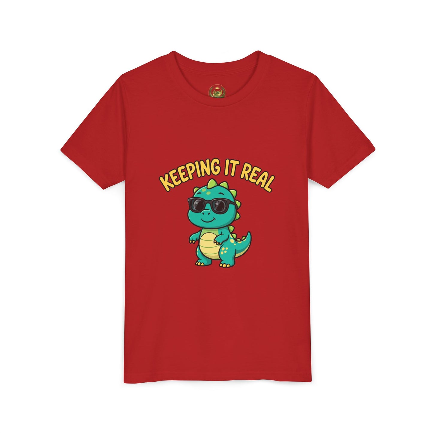 Kids Tee - "Keeping It Real" Cool Dino Graphic Youth T-Shirt