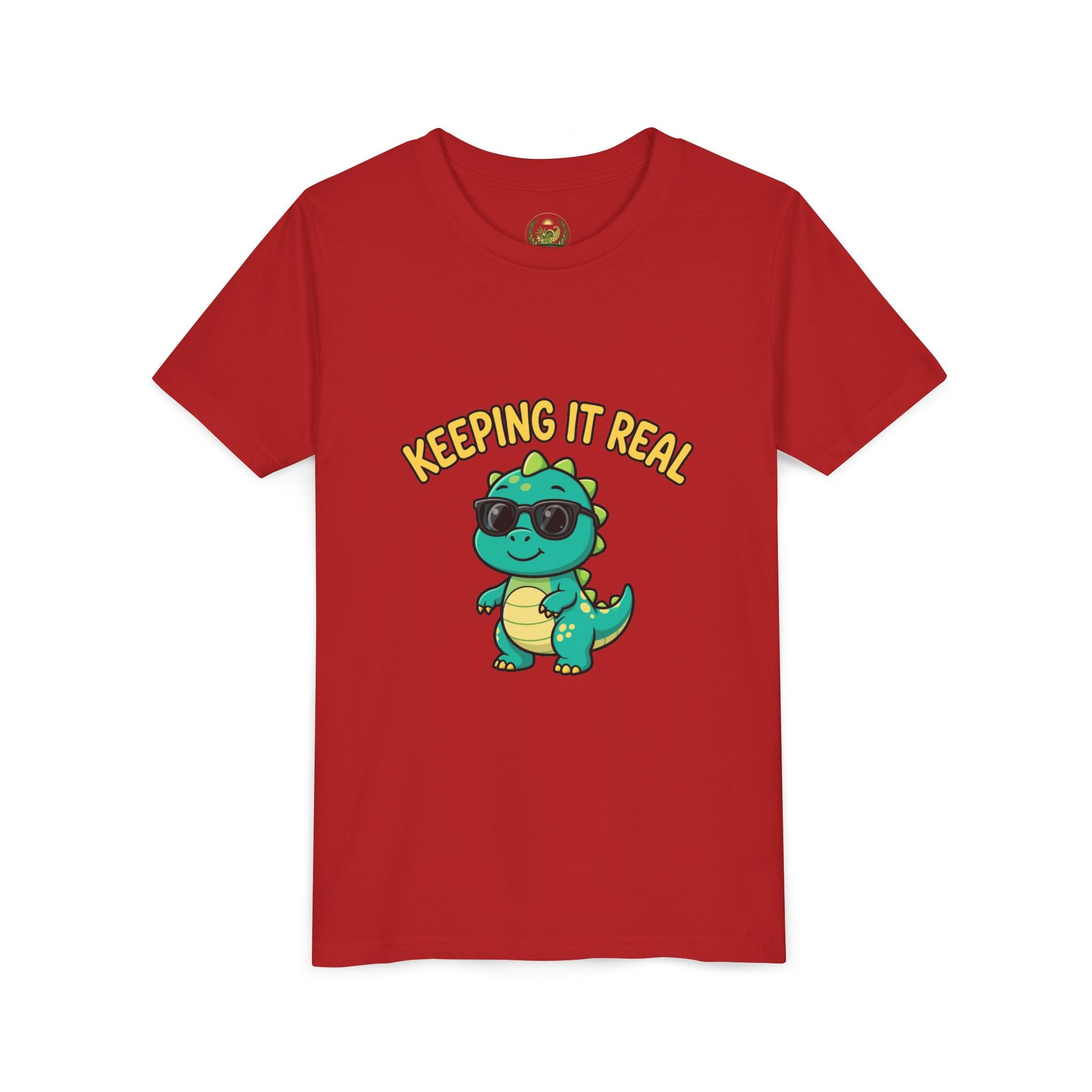 Kids Tee - "Keeping It Real" Cool Dino Graphic Youth T-Shirt