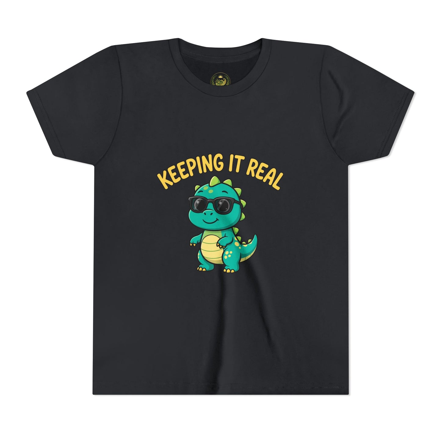 Kids Tee - "Keeping It Real" Cool Dino Graphic Youth T-Shirt