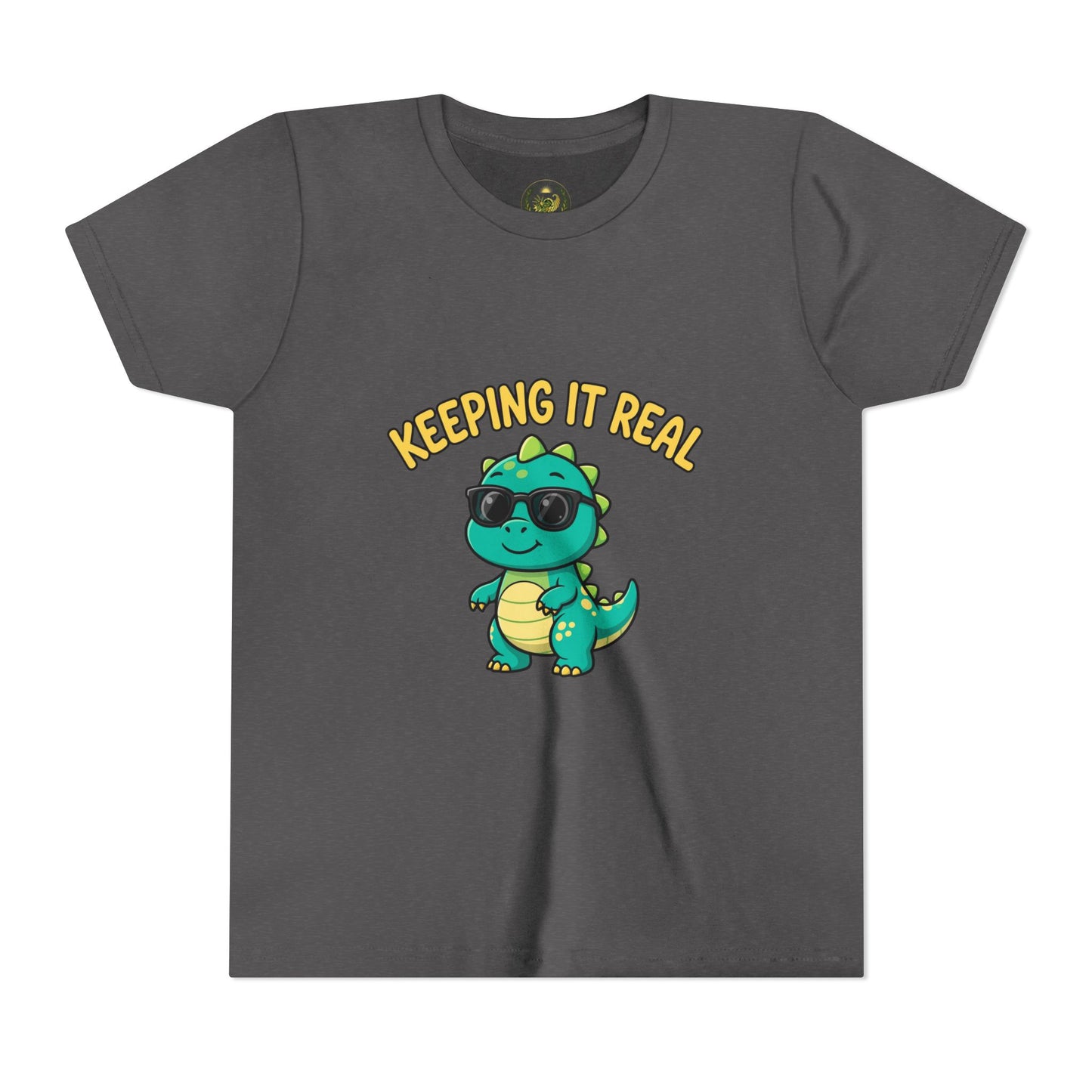 Kids Tee - "Keeping It Real" Cool Dino Graphic Youth T-Shirt
