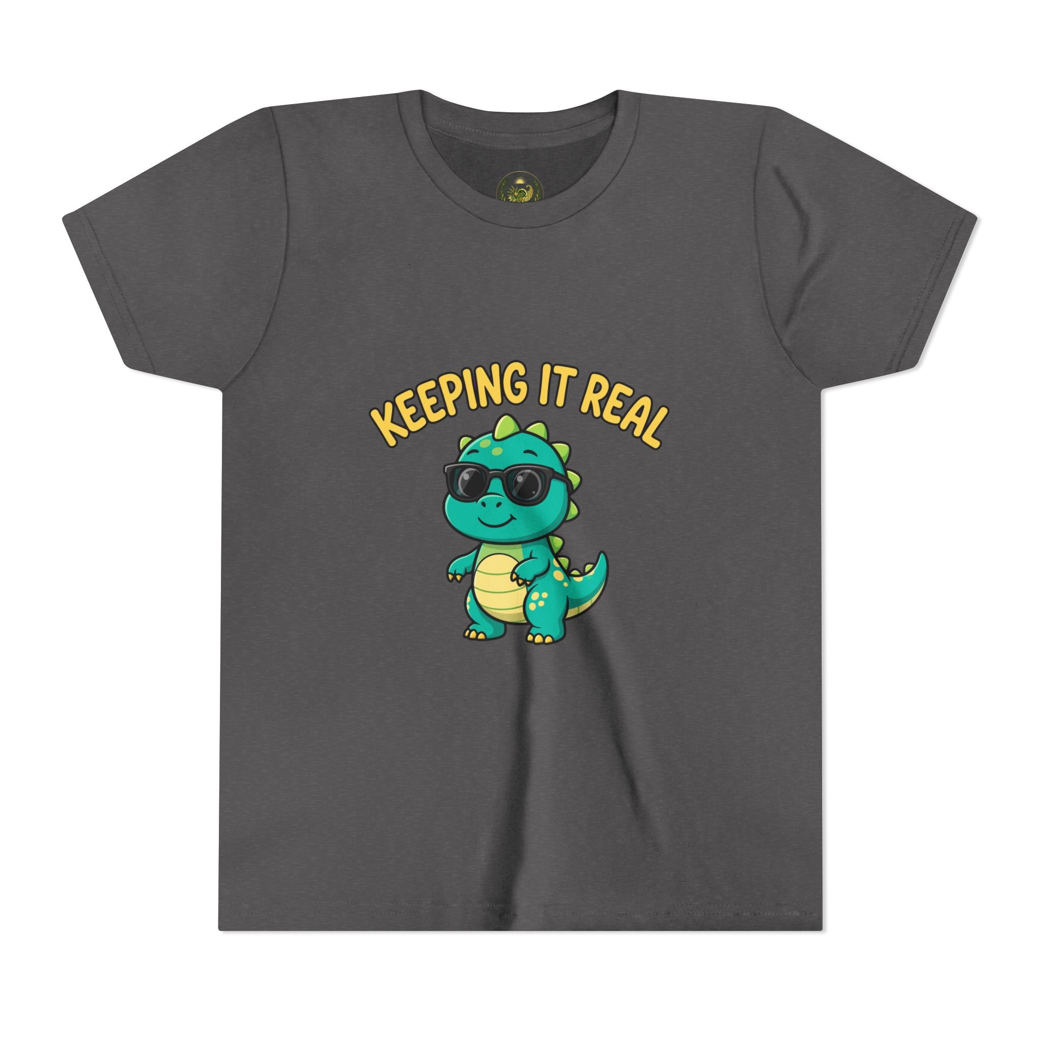 Kids Tee - "Keeping It Real" Cool Dino Graphic Youth T-Shirt