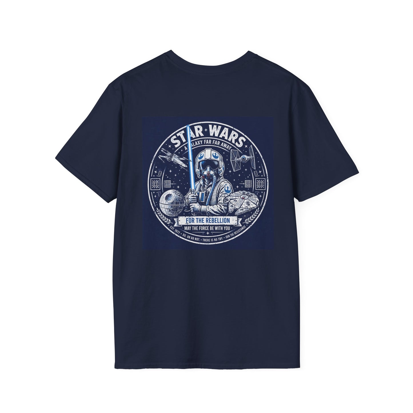 Resistance Alliance Navy Pocket T-Shirt — Subtle Sci-Fi Emblem Tee