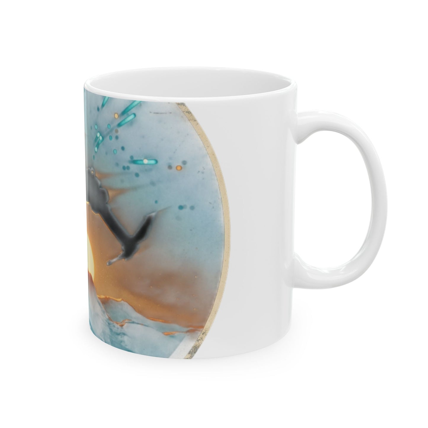 Twin Suns Starfighter Ceramic Mug — Sci-Fi Galaxy Wrap 11oz