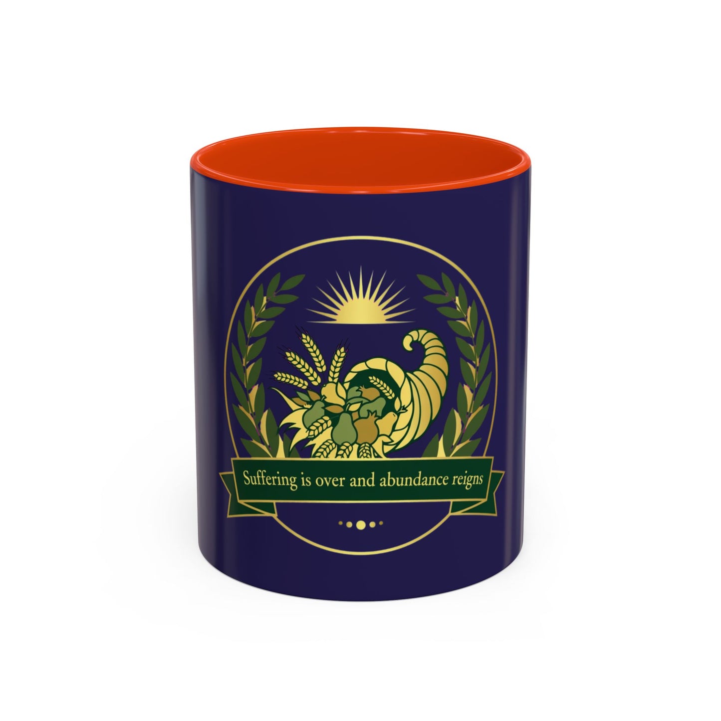 Cornucopia Abundance Mug — "Suffering is over and abundance reigns" Ceramic Coffee Cup (11oz/15oz)