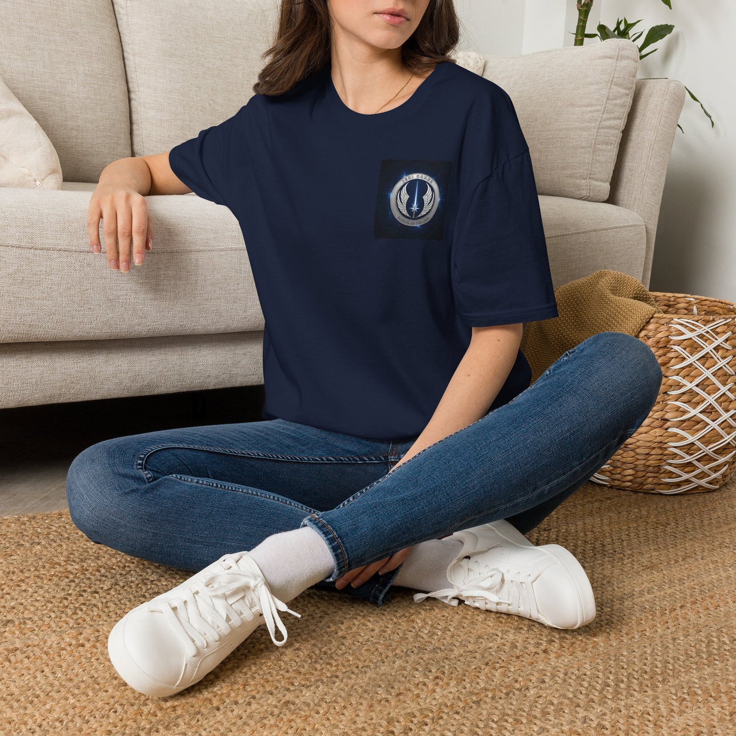 Resistance Alliance Navy Pocket T-Shirt — Subtle Sci-Fi Emblem Tee