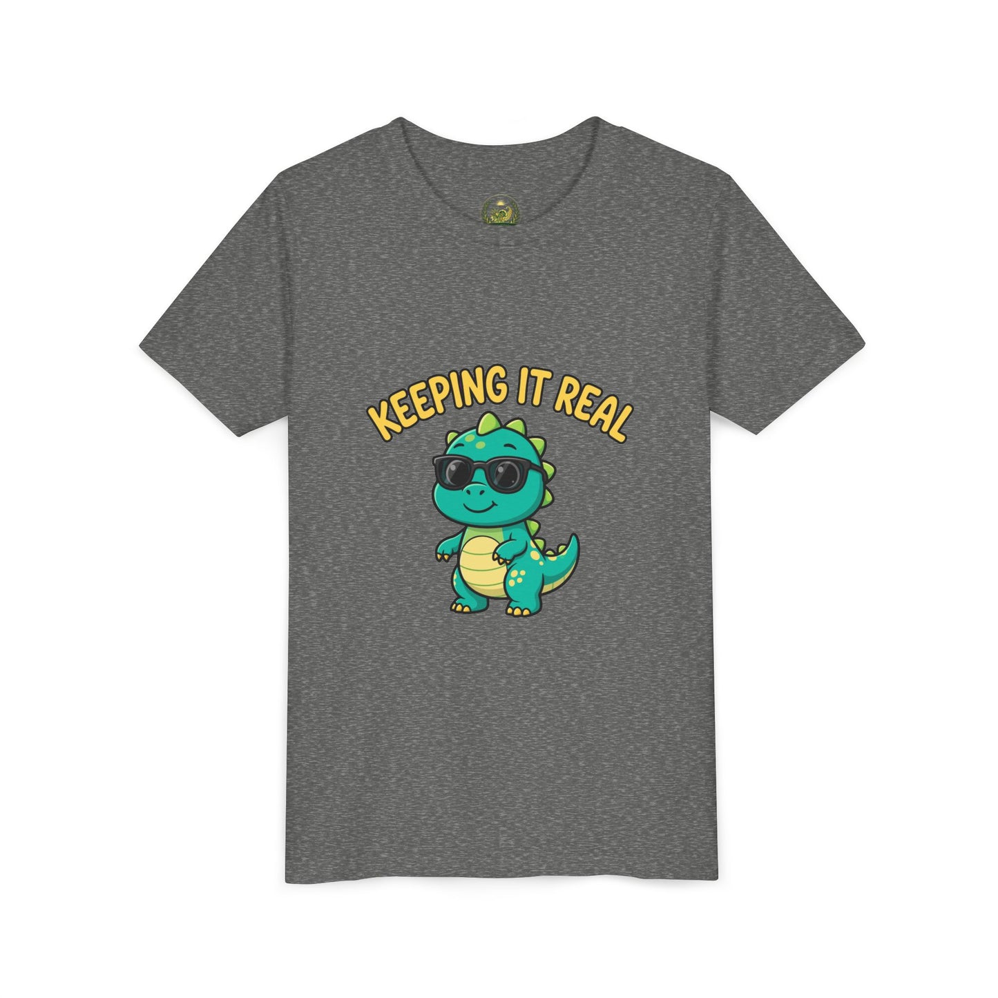 Kids Tee - "Keeping It Real" Cool Dino Graphic Youth T-Shirt