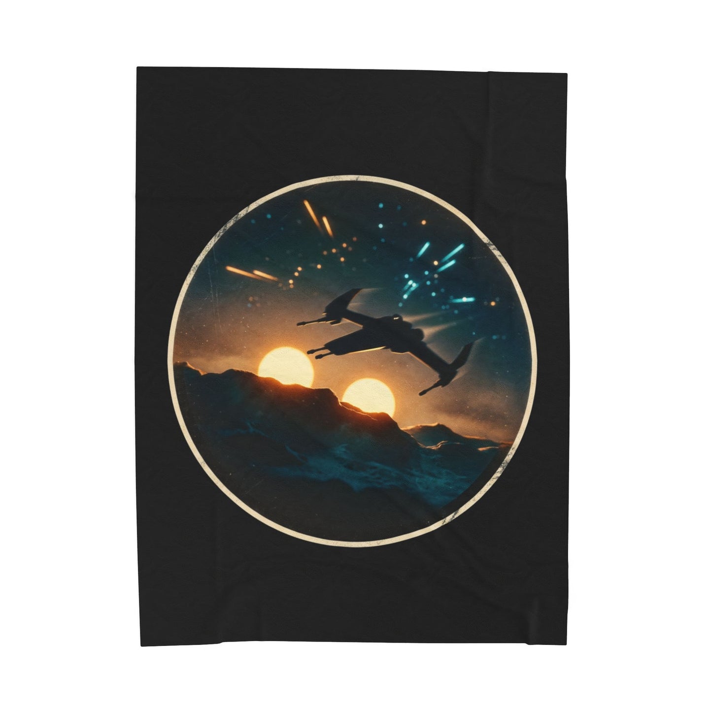 Twin Suns Velveteen Throw