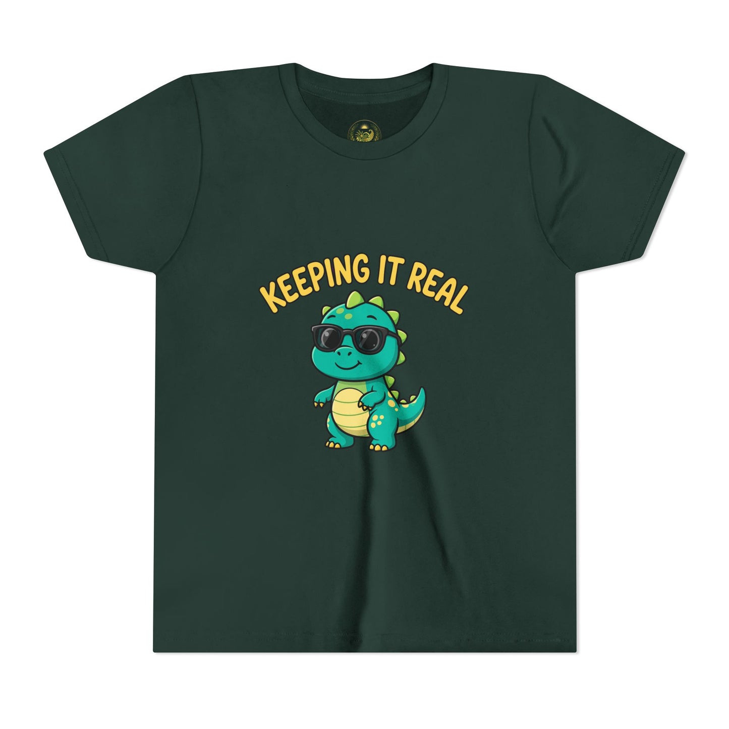 Kids Tee - "Keeping It Real" Cool Dino Graphic Youth T-Shirt