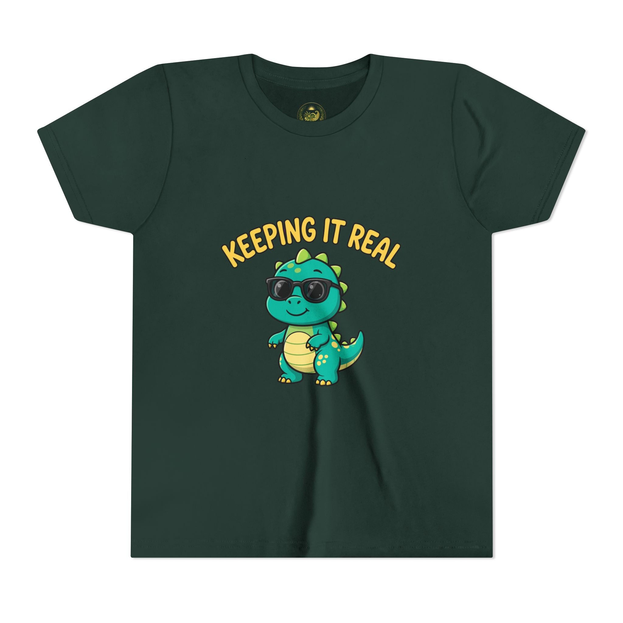 Kids Tee - "Keeping It Real" Cool Dino Graphic Youth T-Shirt