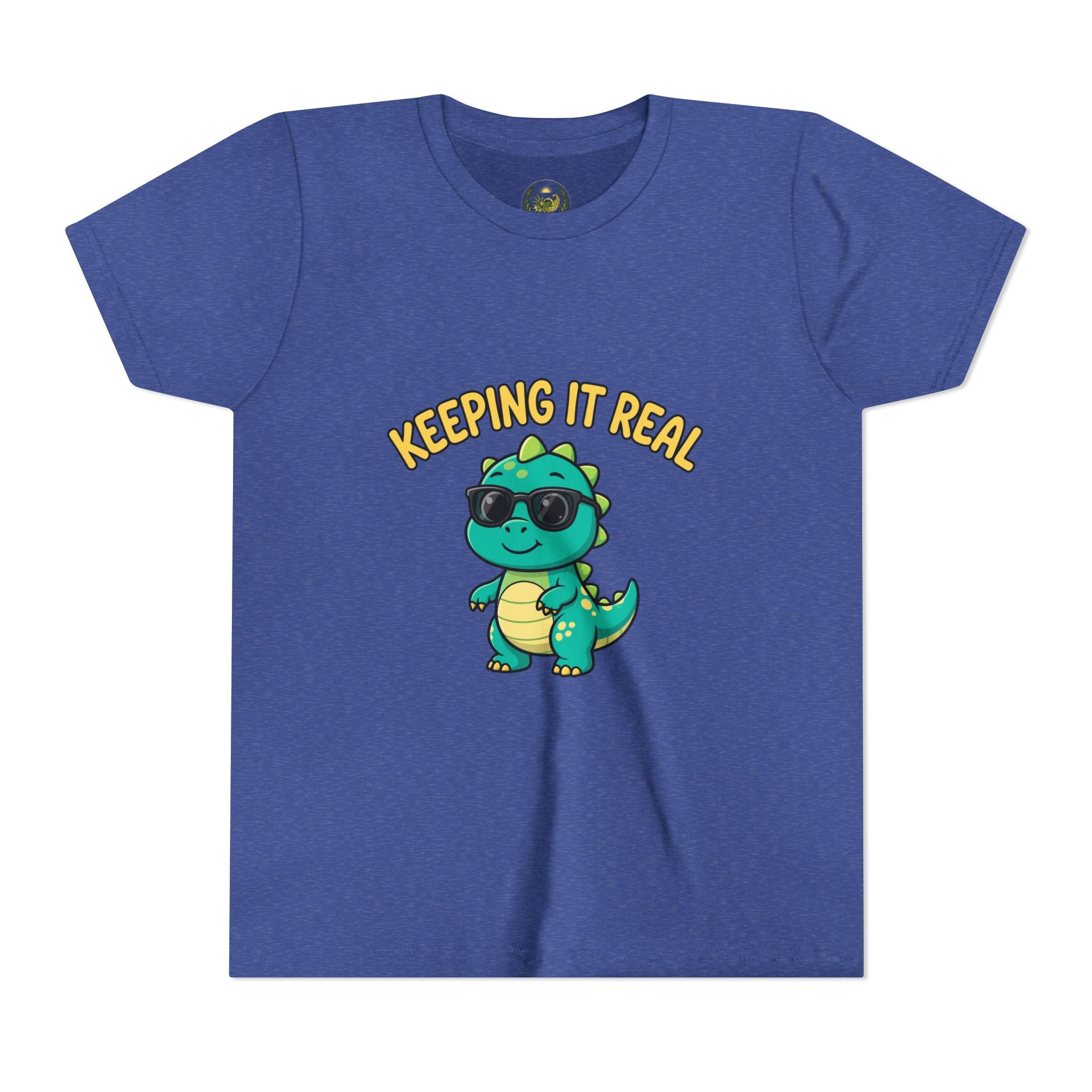 Kids Tee - "Keeping It Real" Cool Dino Graphic Youth T-Shirt