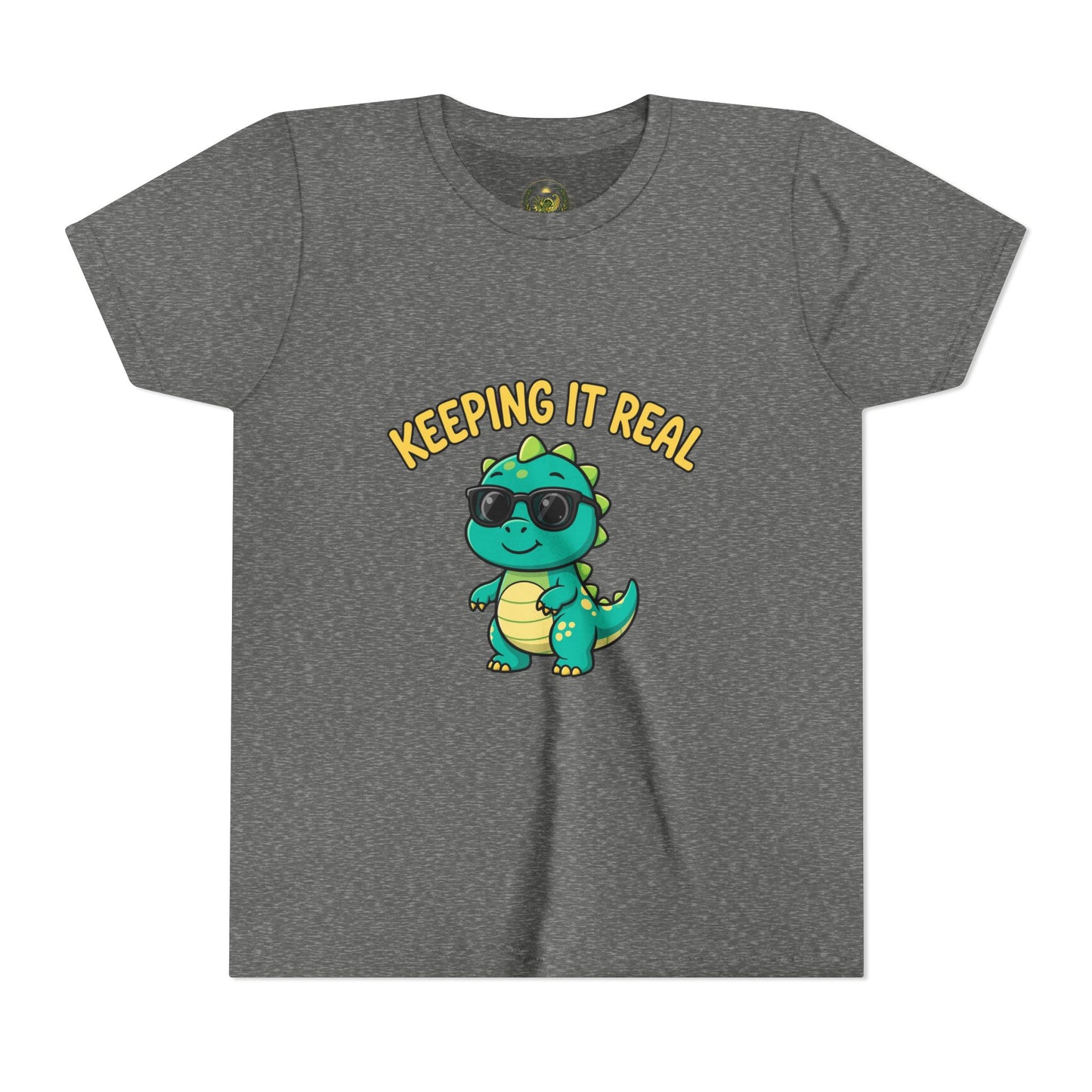 Kids Tee - "Keeping It Real" Cool Dino Graphic Youth T-Shirt