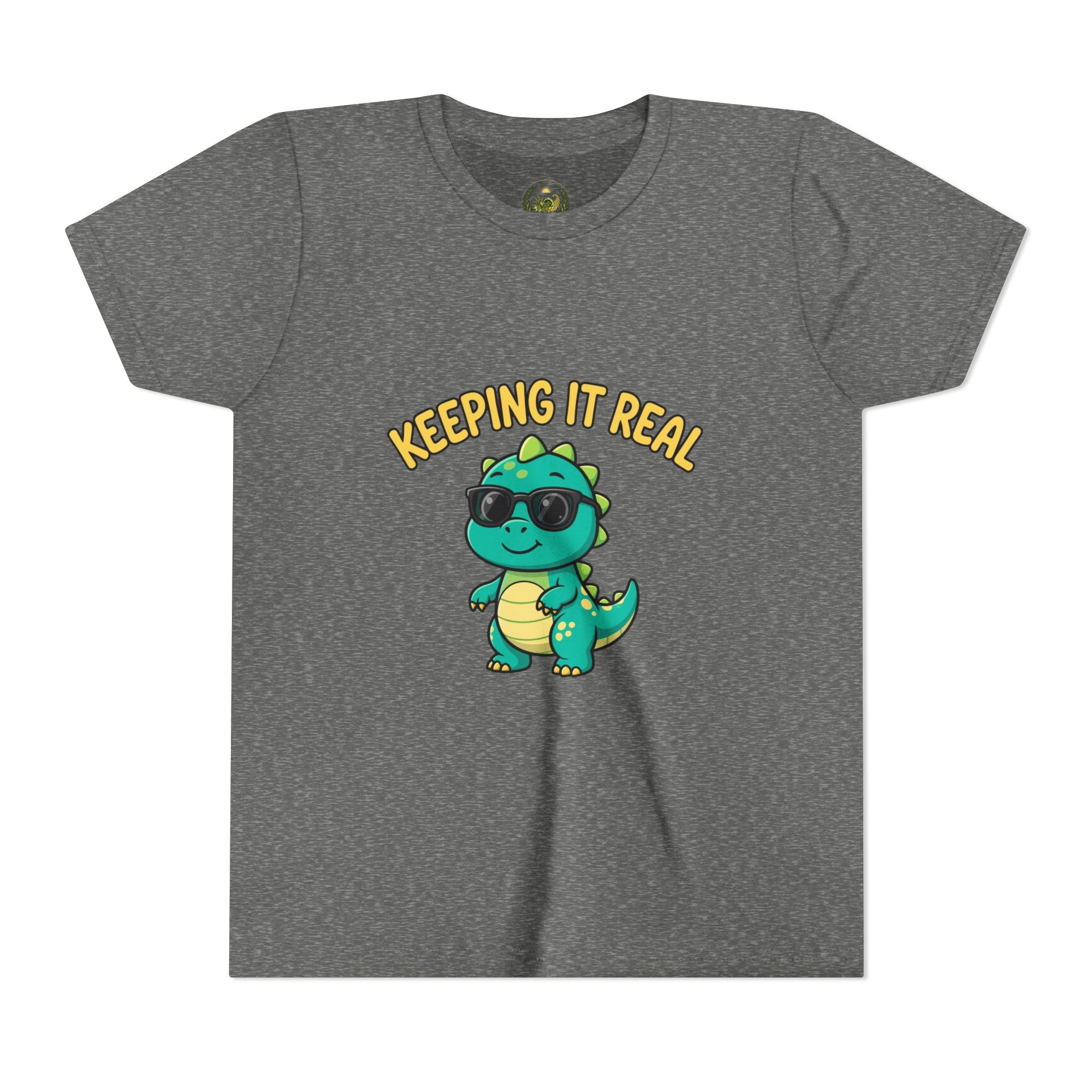 Kids Tee - "Keeping It Real" Cool Dino Graphic Youth T-Shirt