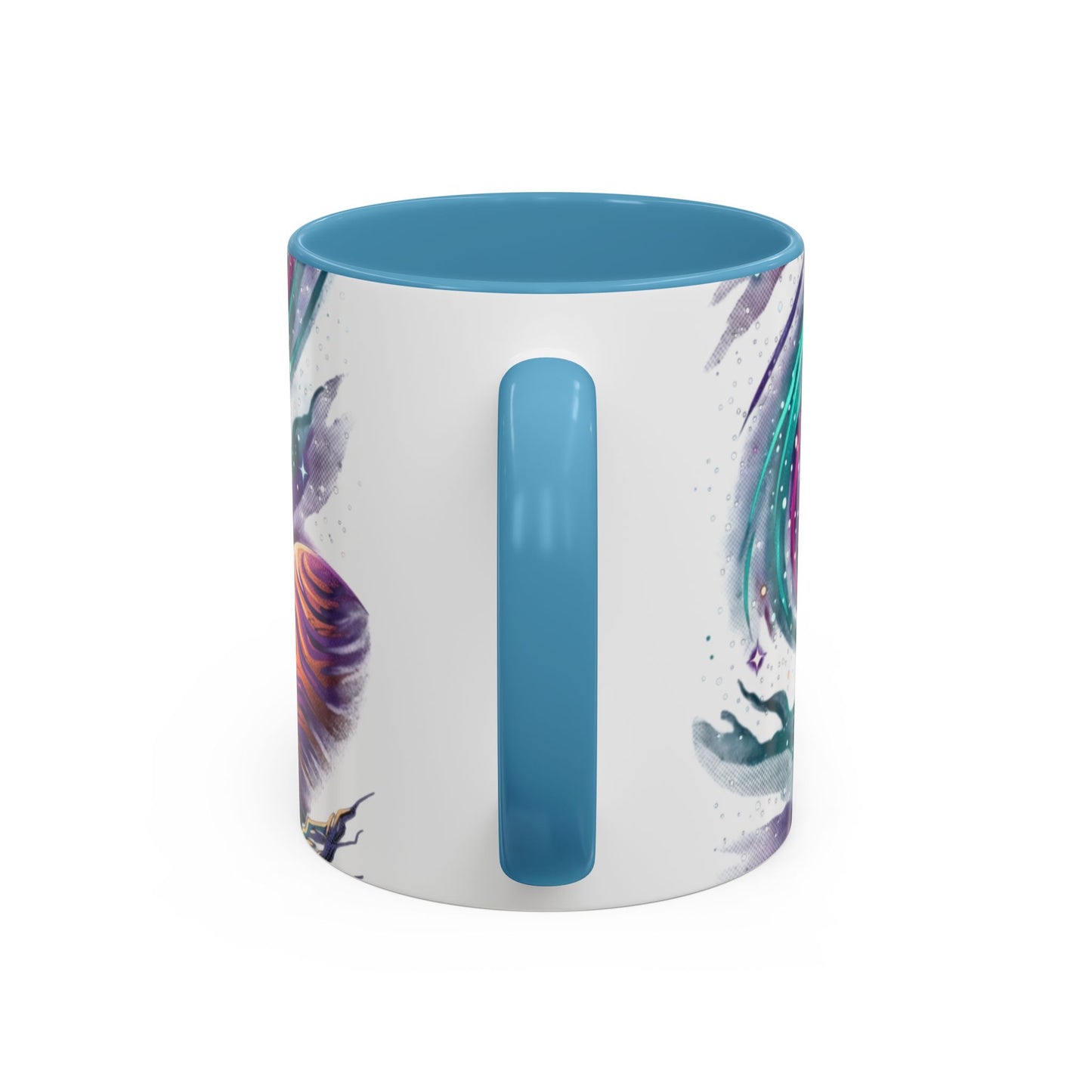 Cosmic Galaxy Satellite Accent Mug — Swirling Nebula Full-Wrap 11oz