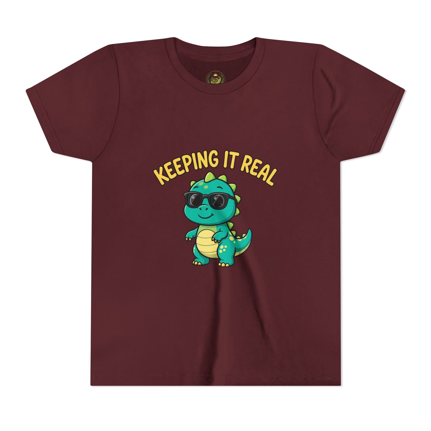 Kids Tee - "Keeping It Real" Cool Dino Graphic Youth T-Shirt