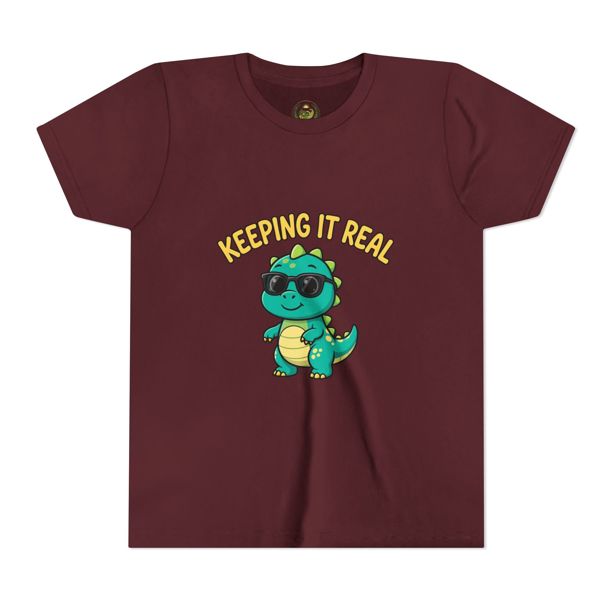 Kids Tee - "Keeping It Real" Cool Dino Graphic Youth T-Shirt