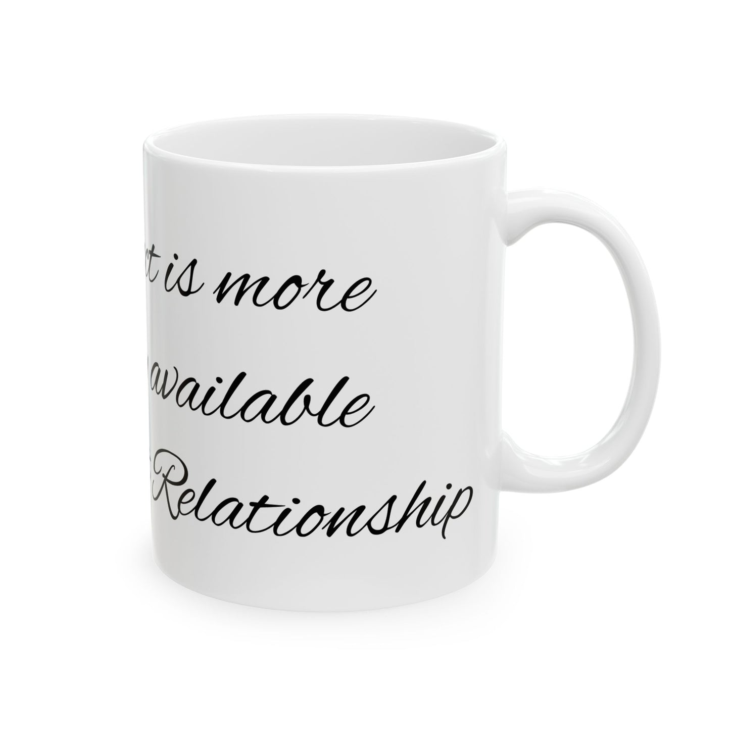 Romantic Script Ceramic Mug — "Quietly In Love" Coffee & Tea Cup (11oz/15oz)