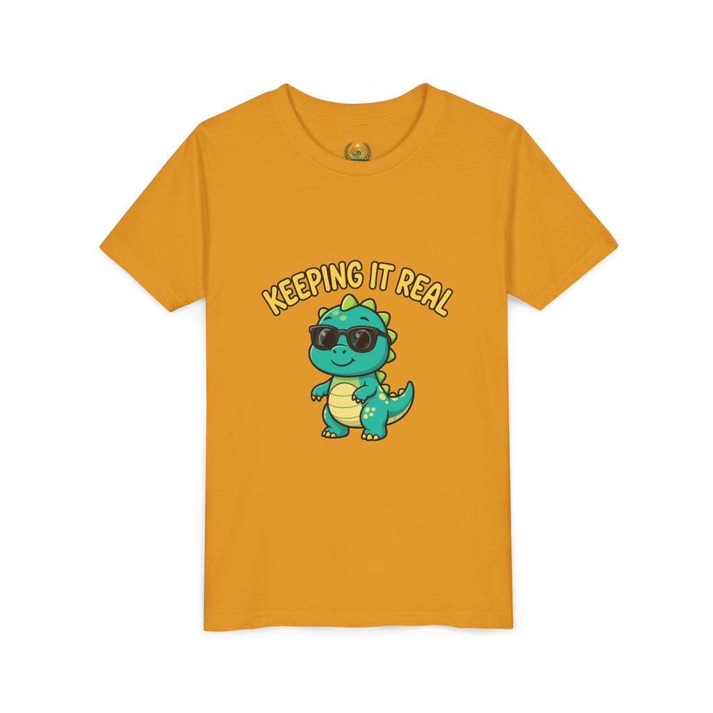 Kids Tee - "Keeping It Real" Cool Dino Graphic Youth T-Shirt