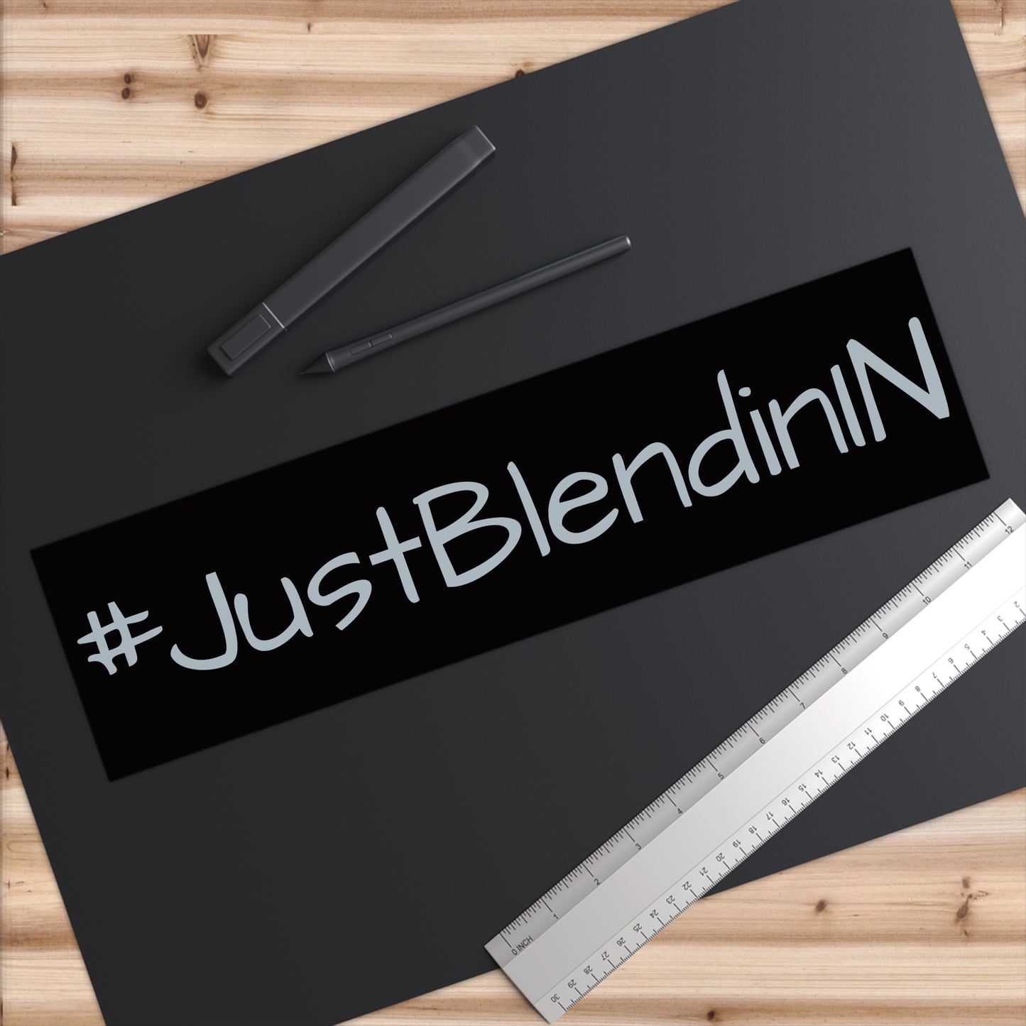 #JustBlendinIN Bumper Sticker – Funny Hashtag Vinyl Decal for Cars