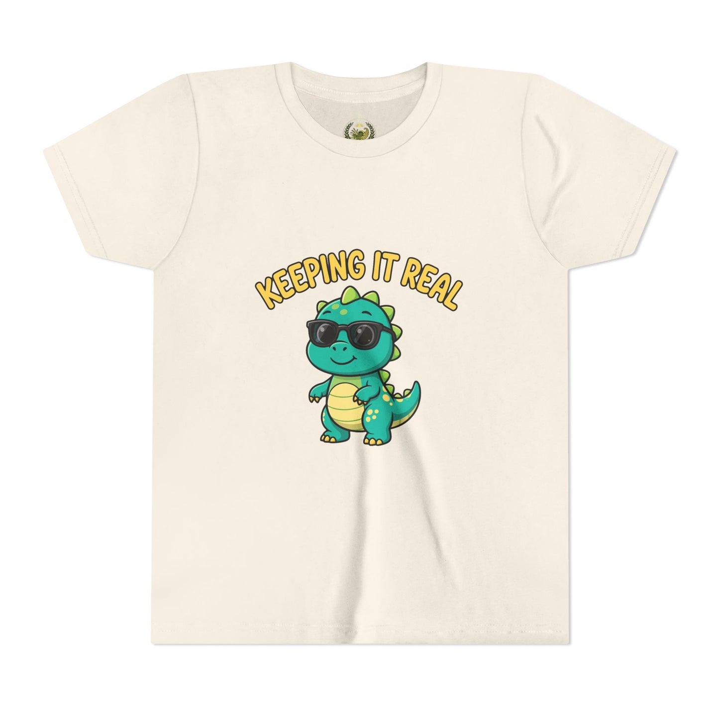 Kids Tee - "Keeping It Real" Cool Dino Graphic Youth T-Shirt